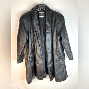 Vintage Global identity Black Leather Coat Jacket‎ Women's size Medium RN54153